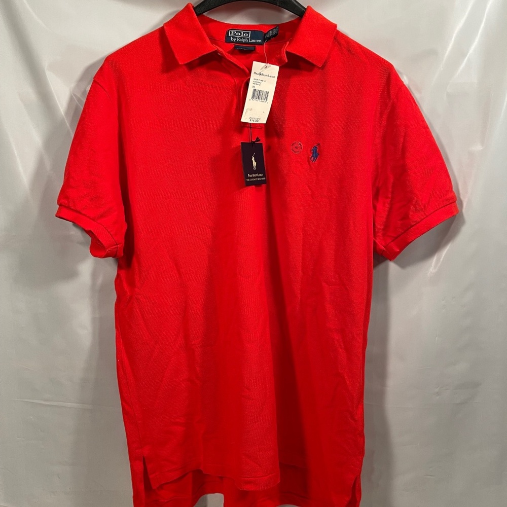 Men’s Polo Ralph Lauren Custom Fit Logo Polo Shirt Red size XL